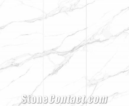 Snow White Triplet Pattern Sintered Stone Floor