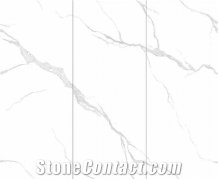 Snow White Triplet Pattern Sintered Stone Floor
