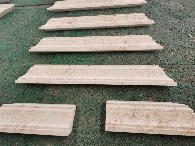 Beige Limestone Wall Molding Border Baseboard
