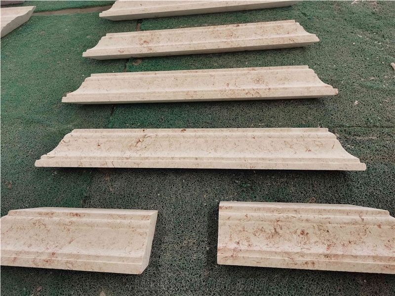 Beige Limestone Wall Molding Border Baseboard