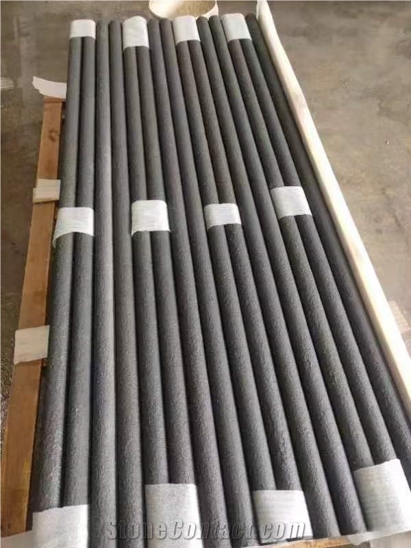 China Black Sandstone Flamed Steps &Treads Rockface