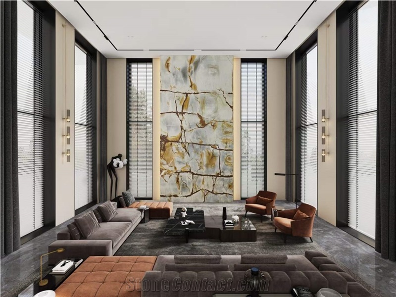 Roma Imperiale Quartzite Slabs Golden Color Slabs