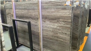 Silver Grey Travertine Slabs Polished Slabs & Tiles Vein Cut