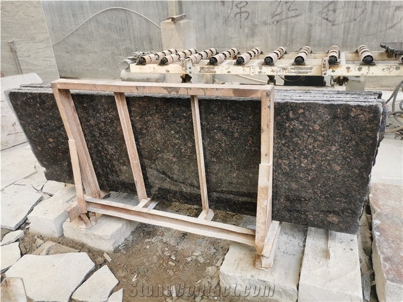 Tan Black Granite Slabs High Polished