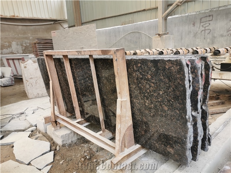 Tan Black Granite Slabs High Polished