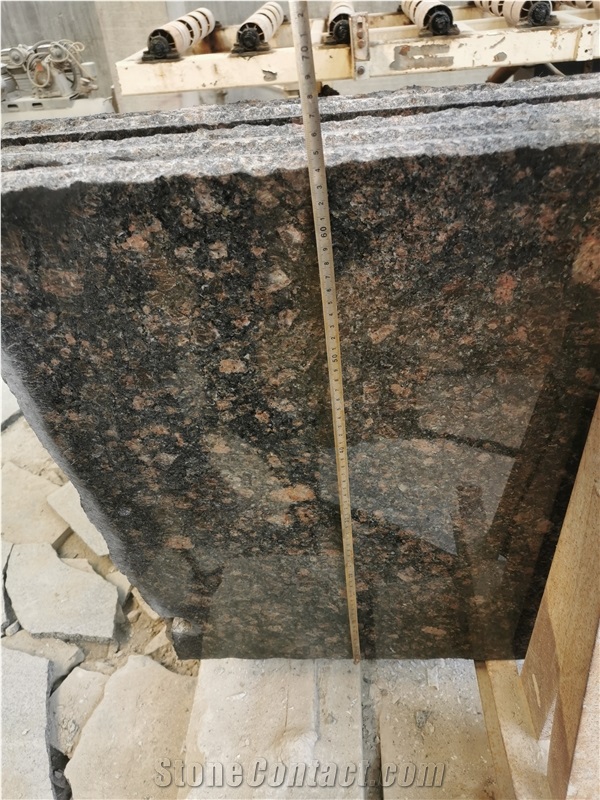 Tan Black Granite Slabs High Polished
