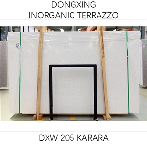 DXW205 Carrara White Inorganic Terrazzo Slab Tile