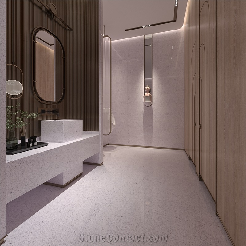 DXW205 Carrara White Inorganic Terrazzo Slab Tile