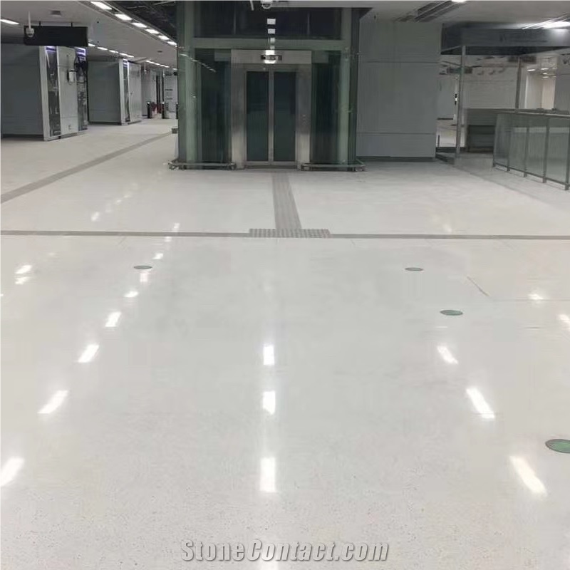 DXW205 Carrara White Inorganic Terrazzo Slab Tile