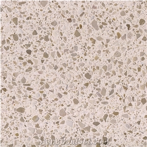 DXW207 Moonlight Sonata Beige Terrazzo Slab Tile