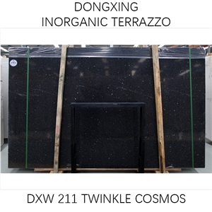 DXW211 Long Stars Black Terrazzo Big Slab Tile
