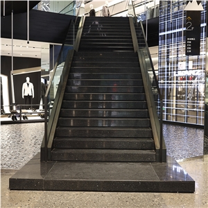 DXW211 Long Stars Black Terrazzo Big Slab Tile