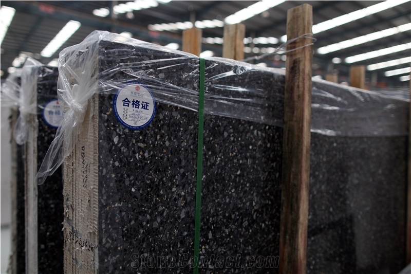 DXW215 Autumn Moon Terrazzo Black Artificial Stone