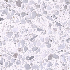DXW301 Alpine Terrazzo White Stone Slabs For Foor Wall