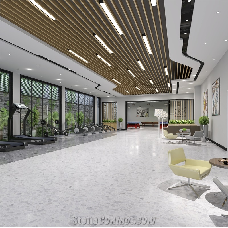 DXW301A Alps White Terrazzo Artificial Polished Terrazzo