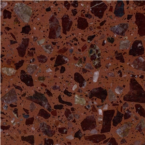 DXW505 Lafite Wine Red Terrazzo Artifial Polished