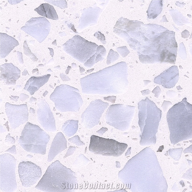 DXW510 Pearl White Terrazzo White Big Slab Tile