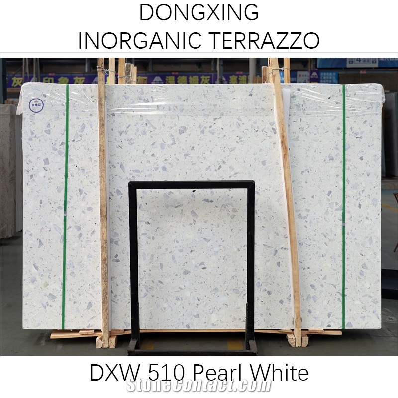 DXW510 Pearl White Terrazzo White Big Slab Tile