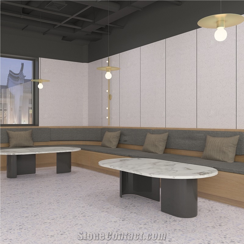 DXW510 Pearl White Terrazzo White Big Slab Tile