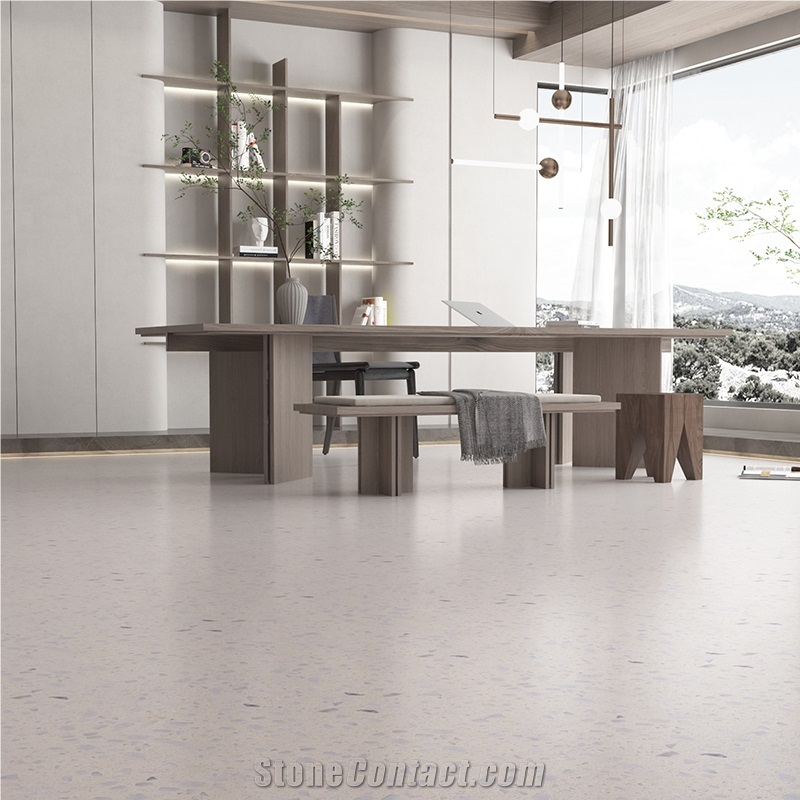 DXW510 Pearl White Terrazzo White Big Slab Tile