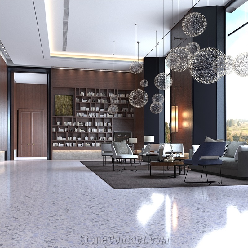 DXW510 Pearl White Terrazzo White Big Slab Tile