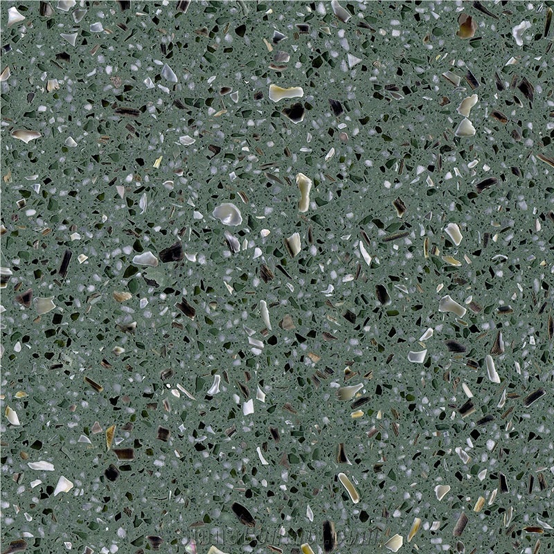 DXW708 Green Meadows Terrazzo Stone Slabs For Foor Wall