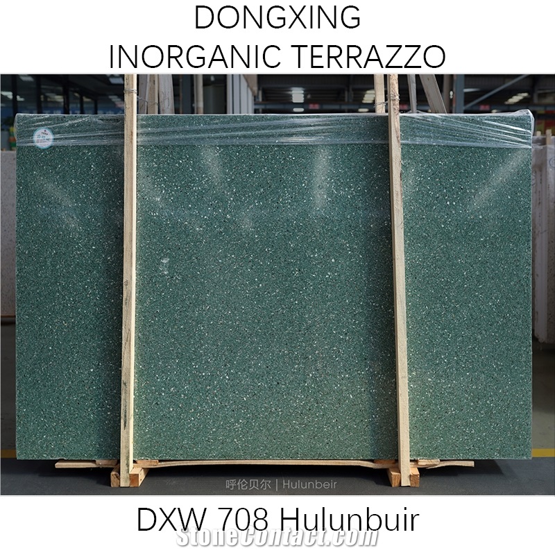 DXW708 Green Meadows Terrazzo Stone Slabs For Foor Wall