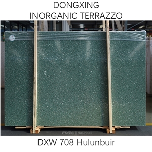 DXW708 Green Meadows Terrazzo Stone Slabs For Foor Wall