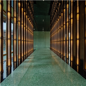 DXW708 Green Meadows Terrazzo Stone Slabs For Foor Wall