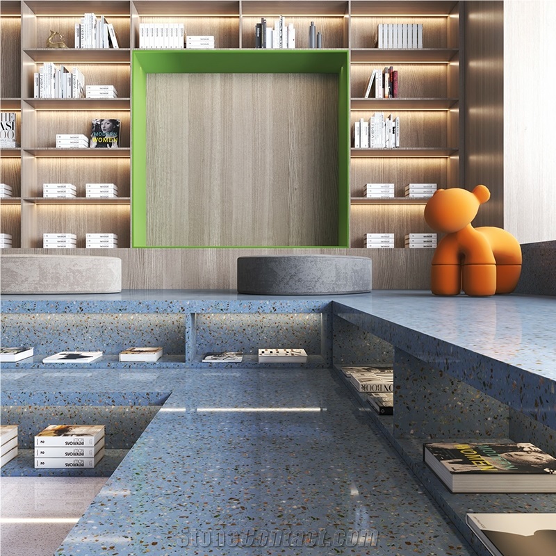 DXW711 Winsor Blue Terrazzo Wall Floor Tile