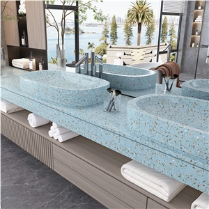 DXW711 Winsor Blue Terrazzo Wall Floor Tile