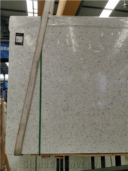 White Color Terrazzo Slabs