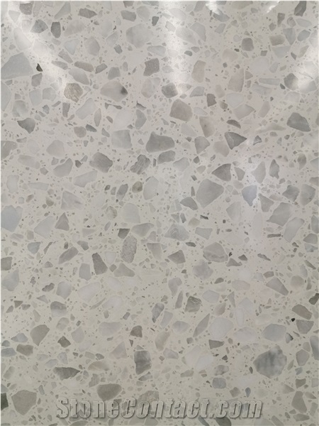 White Color Terrazzo Slabs