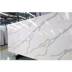 White Quartz Grey Veins Big Slab Tile