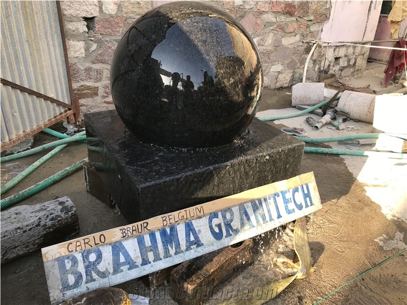 Granite Stone Kugel Fountain, Large Floating Globe Fountain