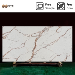 Artifical Polished Modern Gold White Quartz