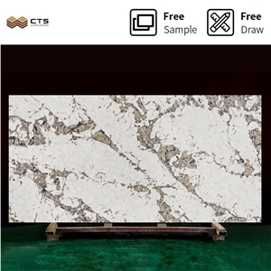 Artificial Modern Veins Customized Beige Quartz