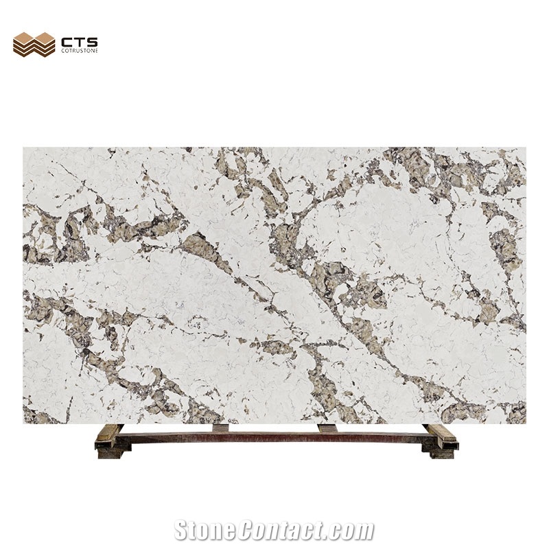 Artificial Modern Veins Customized Beige Quartz