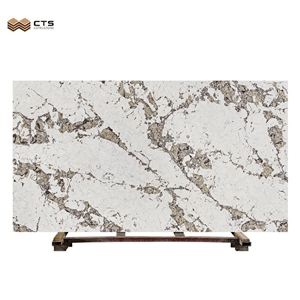 Artificial Modern Veins Customized Beige Quartz