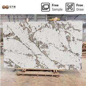 Artificial Modern Veins Customized Beige Quartz