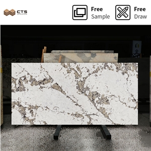 Artificial Modern Veins Customized Beige Quartz