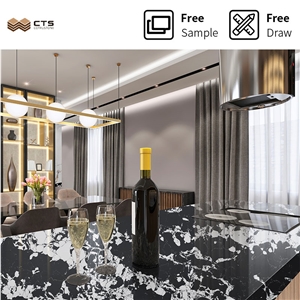 Kitchen Artificial Chinese Glamorous Black&Rose Quartz