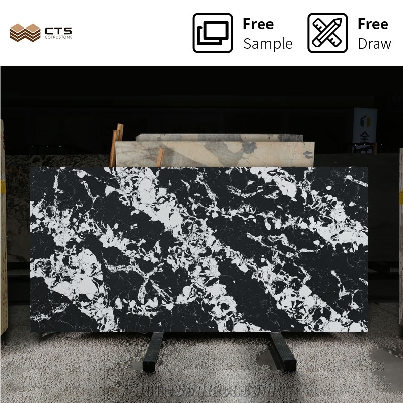 Kitchen Artificial Chinese Glamorous Black&Rose Quartz