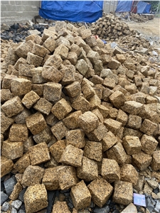 Vietnam Yellow Granite Cubic Pavers, Cube Stone