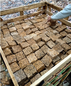 Vietnam Yellow Granite Cubic Pavers, Cube Stone