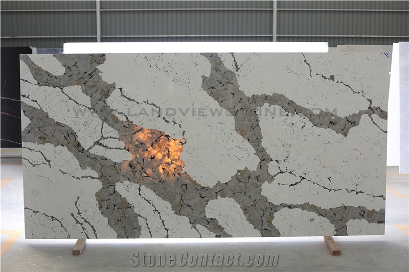 Backlit Patagonia Gold Quartz Slabs