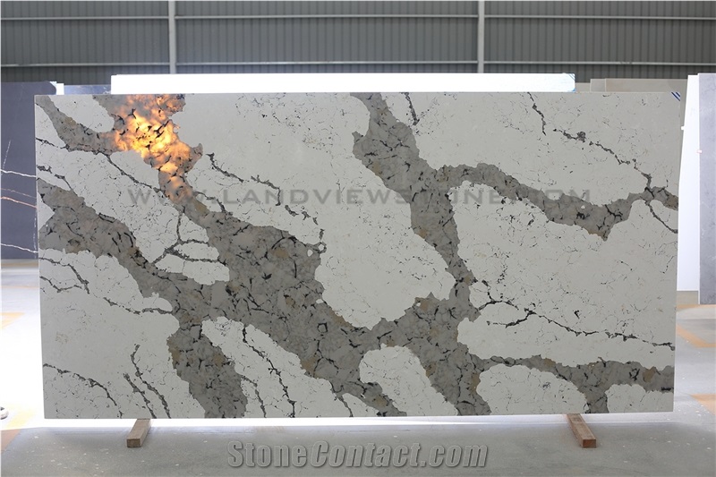 Backlit Patagonia Gold Quartz Slabs