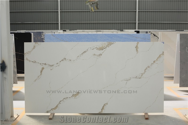 Jumbo Calacatta Gold Quartz Stone Slabs