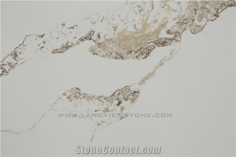 Jumbo Calacatta Gold Quartz Stone Slabs