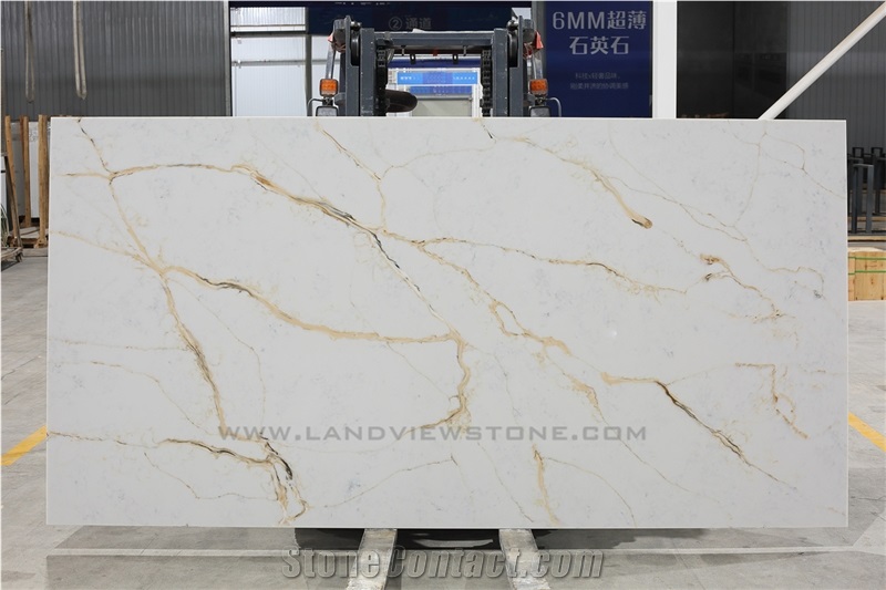 Jumbo Calacatta Gold Quartz Stone Slabs